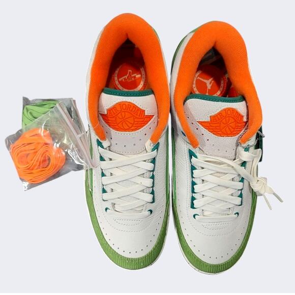 Air Jordan Titan 2 Women's Retro Low Sail/Safety Orange/Chlorophyll size 9.5 New - Picture 4 of 17